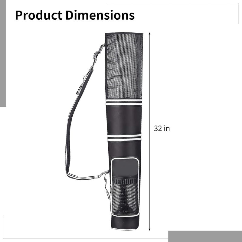 DORMIYA Golf Sunday Bag, Lightweight Golf Carry Bag for 3-9 Clubs, 600D Oxford Cloth, Foldable, with Adjustable Sling Strap, 32 in / 81.3 cm, Black - Image 4